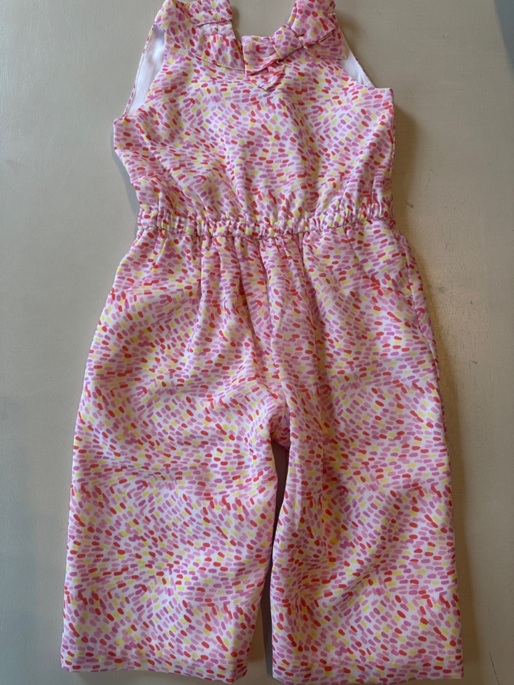 Janie and Jack Pink Multi-Color Patterned Jumpsuit